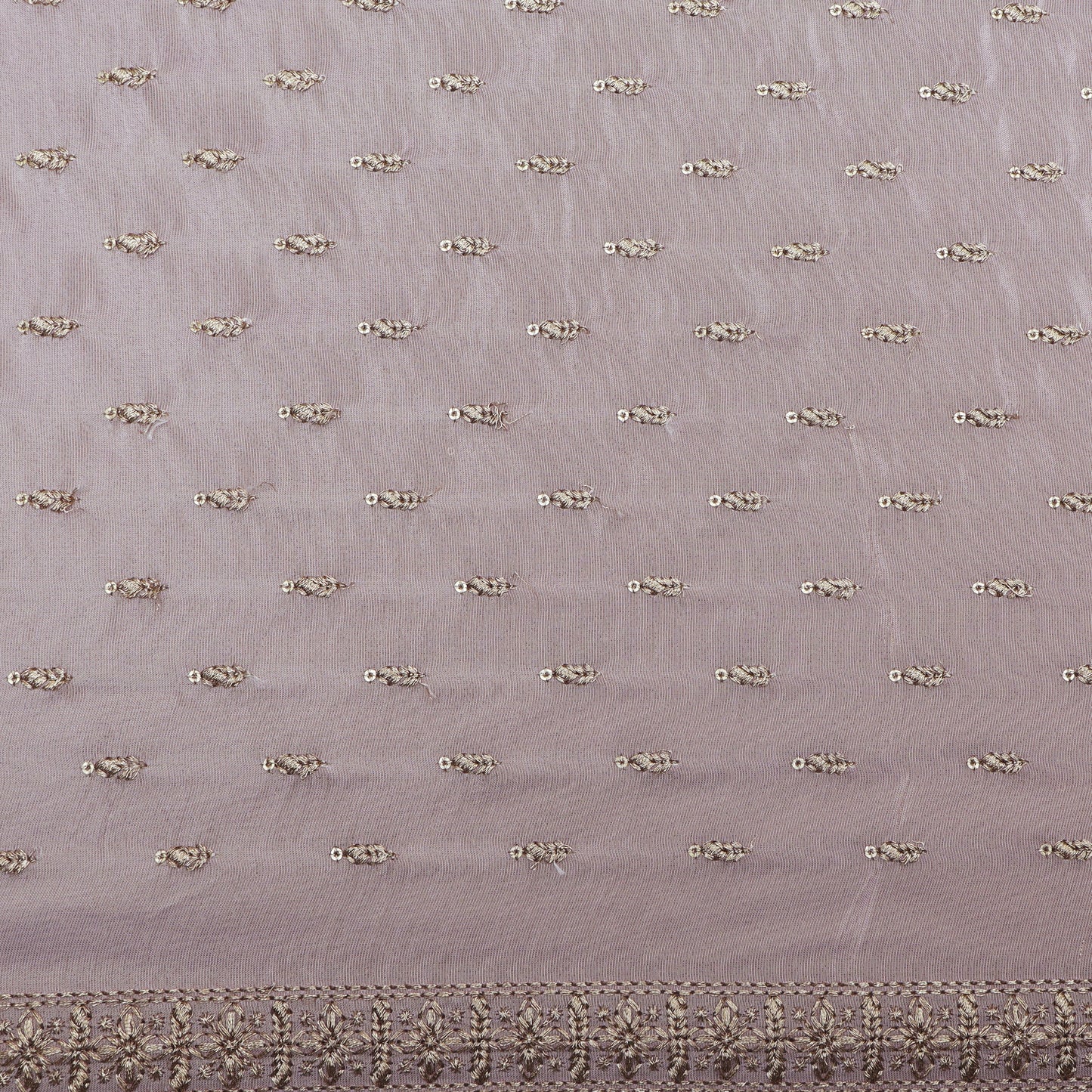 Mute Pink Color Tissue Booti Embroidery Fabric