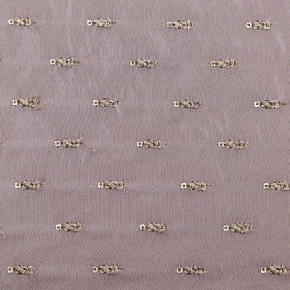 Mute Pink Color Tissue Booti Embroidery Fabric