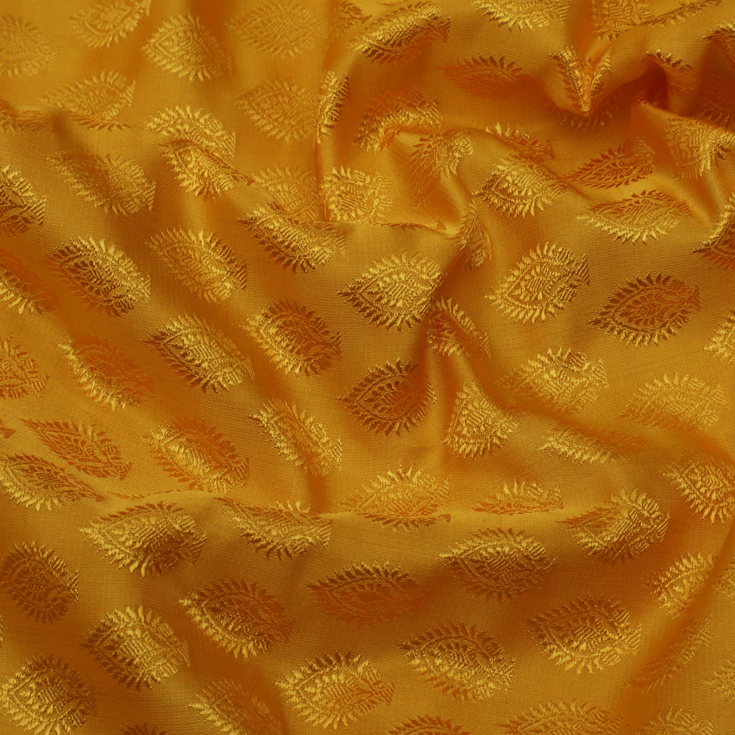 Mustard Color Tanchui Self Brocade Fabric