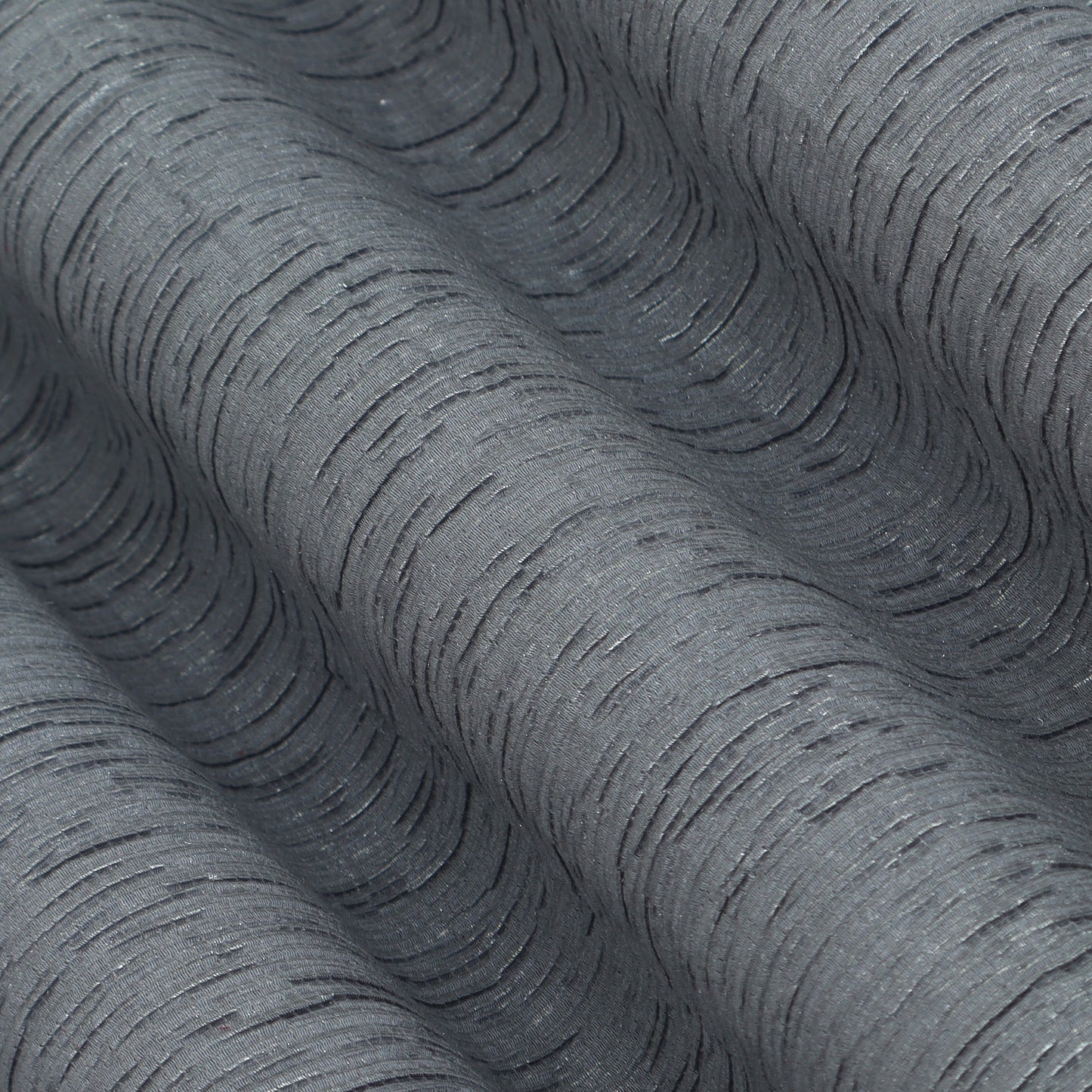 Grey Color Crush Crepe Foil Fabric