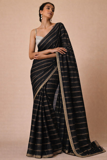 Pure Raw Silk Zari Stripe Fabric