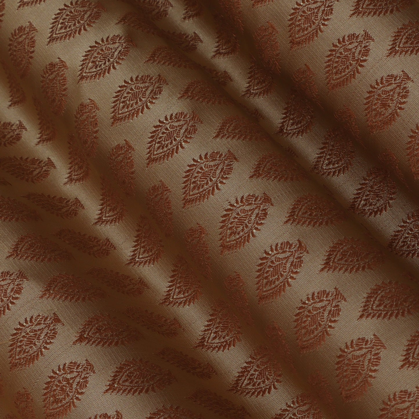 Chocolate Color Tanchui Self Brocade Fabric