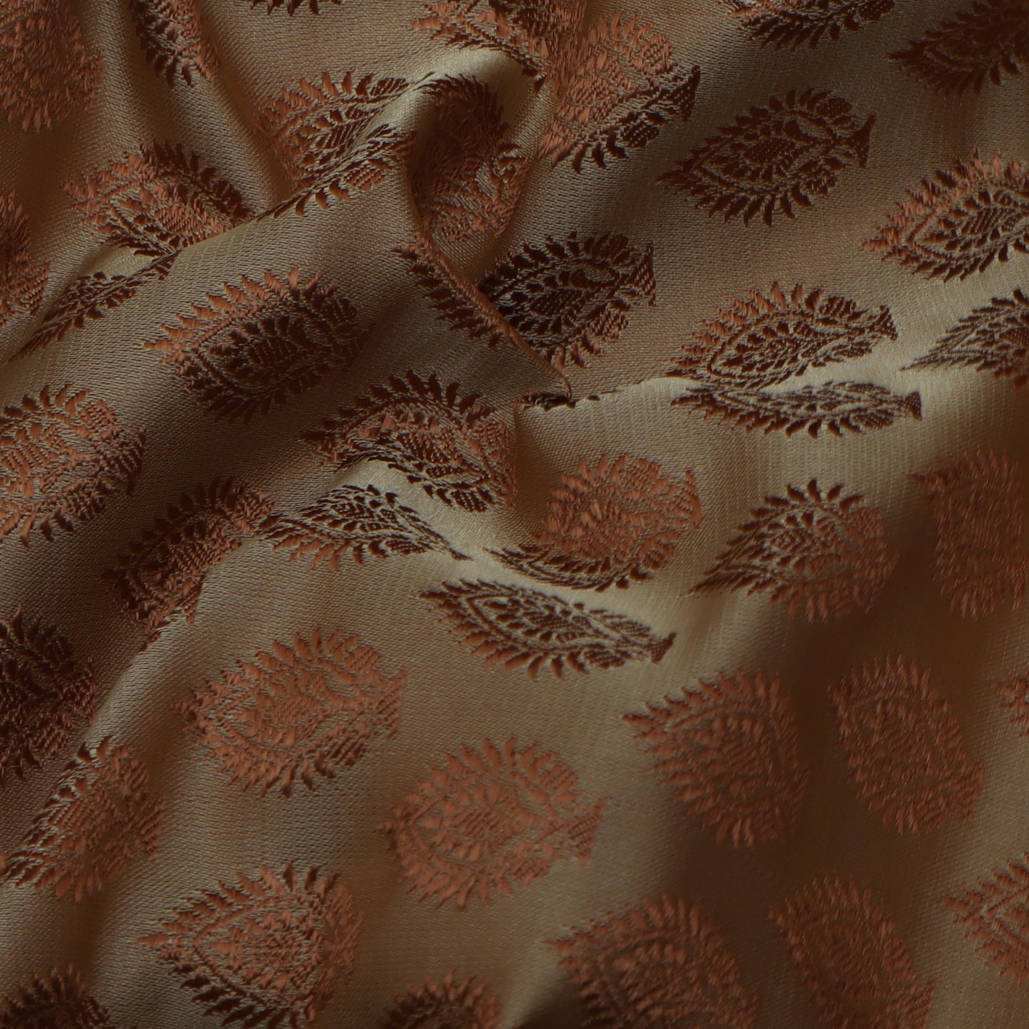 Chocolate Color Tanchui Self Brocade Fabric