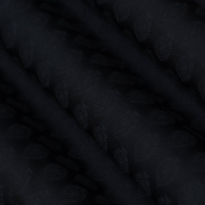 Black Color Tanchui Self Brocade Fabric