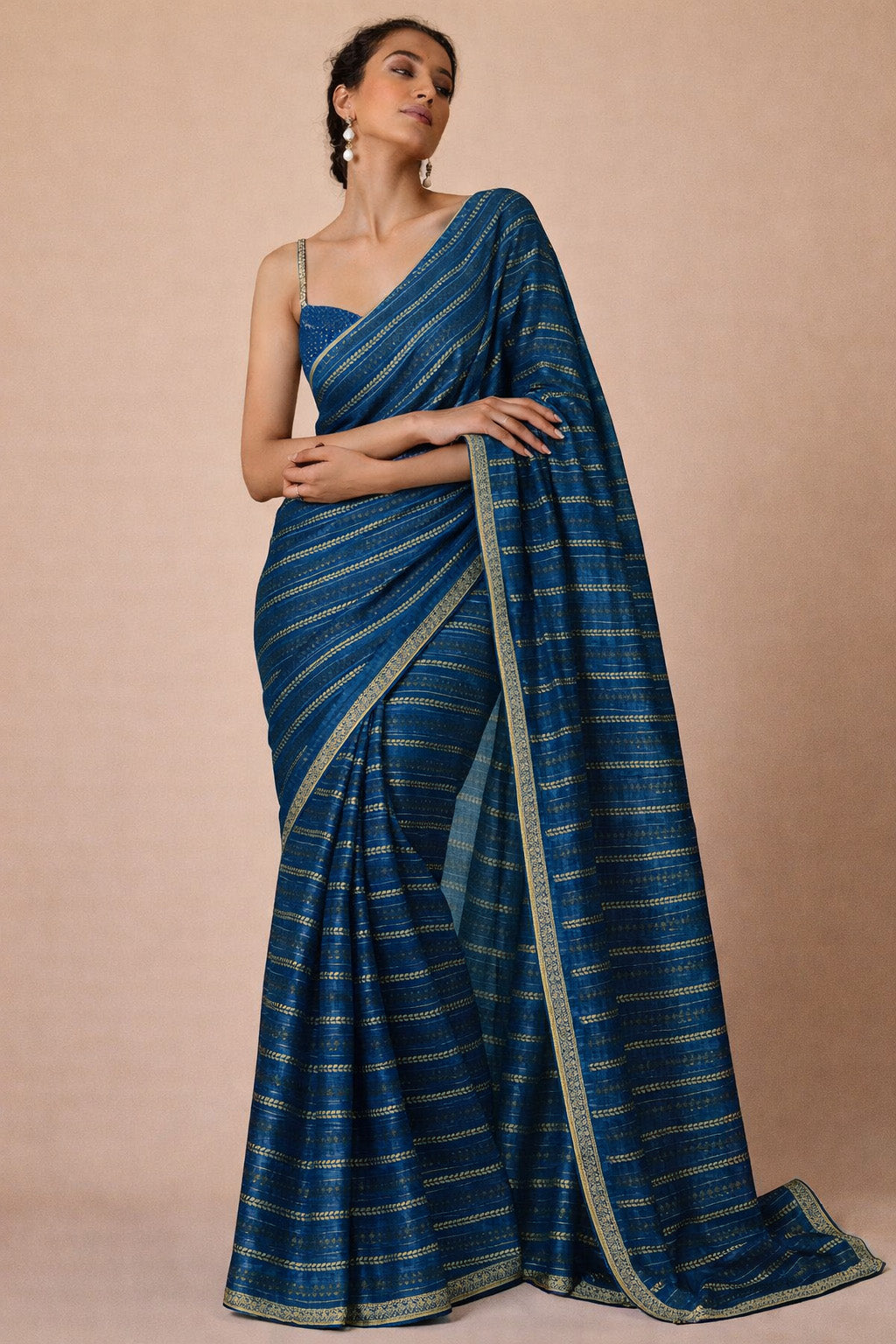 Pure Raw Silk Zari Stripe Fabric