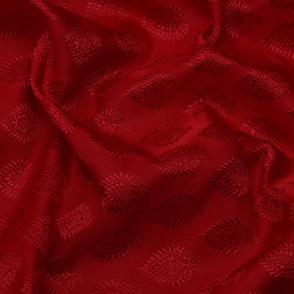 Red Color Tanchui Self Brocade Fabric