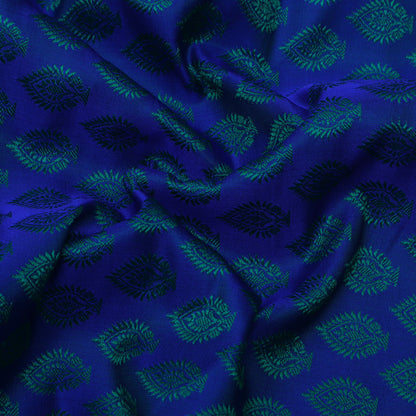 Navy Blue Color Tanchui Self Brocade Fabric