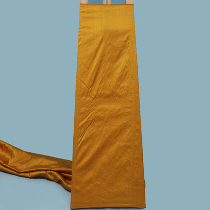 Mustard Color Raw Silk Embroidery Fabric