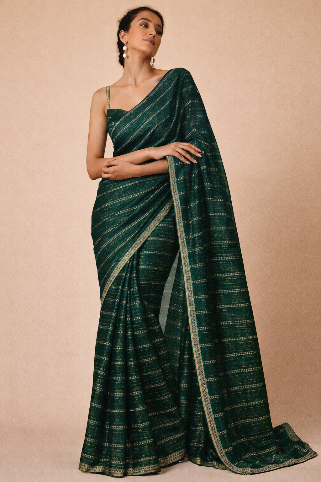 Pure Raw Silk Zari Stripe Fabric