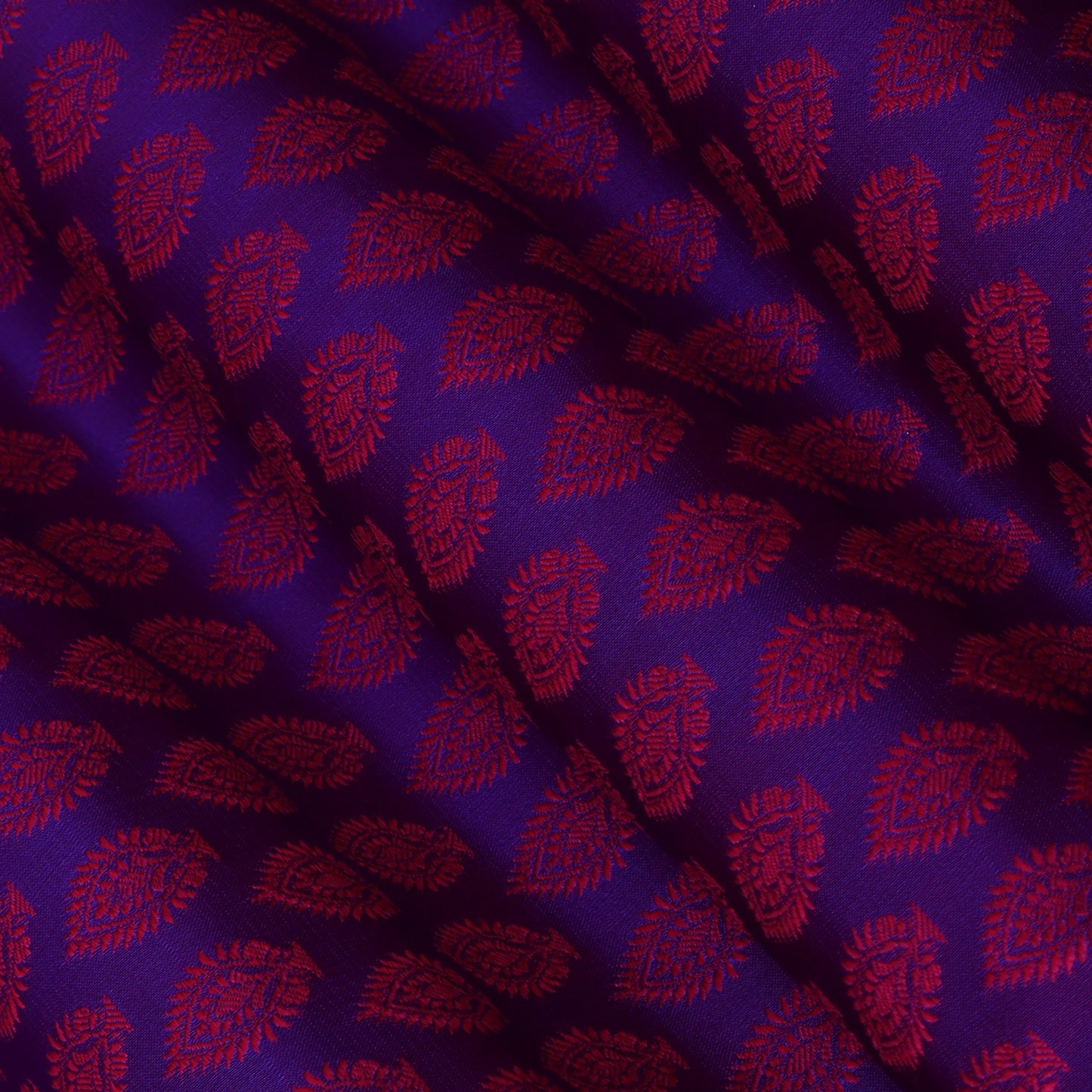 Purple Color Tanchui Self Brocade Fabric