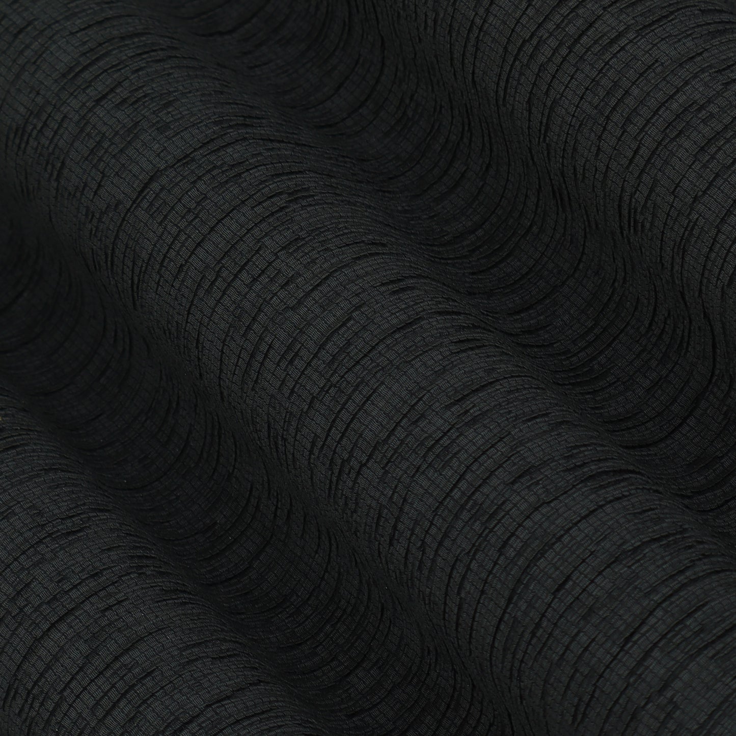 Coal Black Color Crush Crepe Plain Fabric