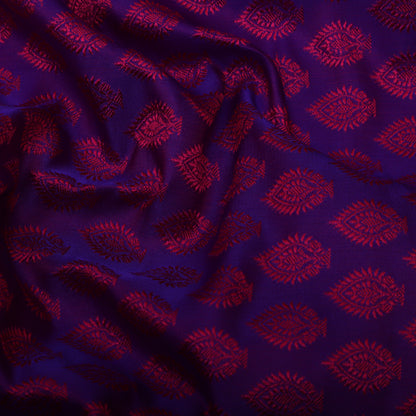 Purple Color Tanchui Self Brocade Fabric