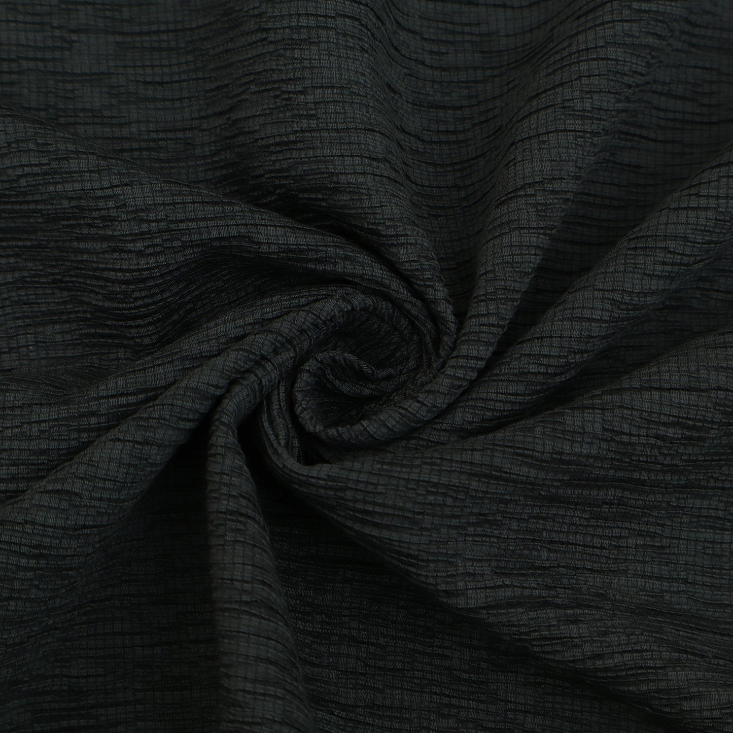 Coal Black Color Crush Crepe Plain Fabric