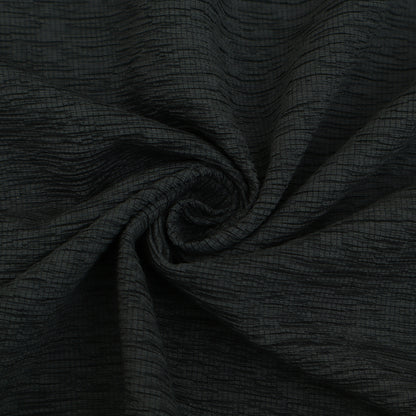 Coal Black Color Crush Crepe Plain Fabric