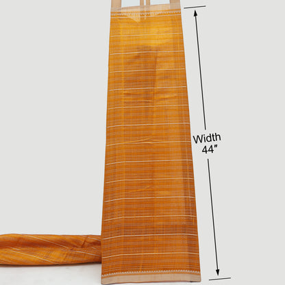 Pure Raw Silk Zari Stripe Fabric