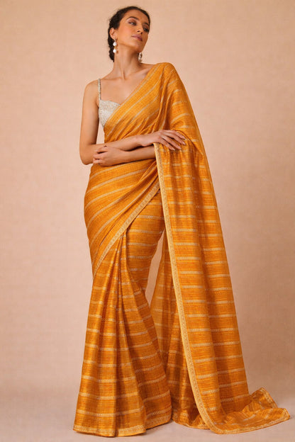 Pure Raw Silk Zari Stripe Fabric