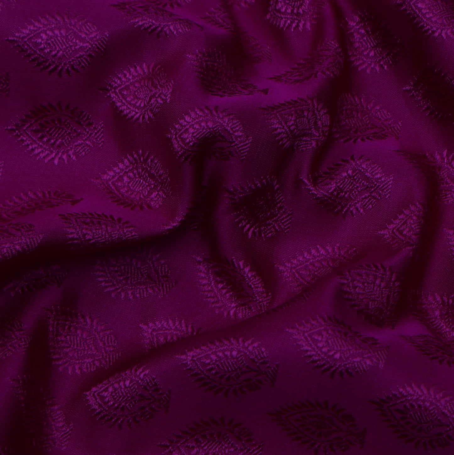 Magenta Color Tanchui Self Brocade Fabric