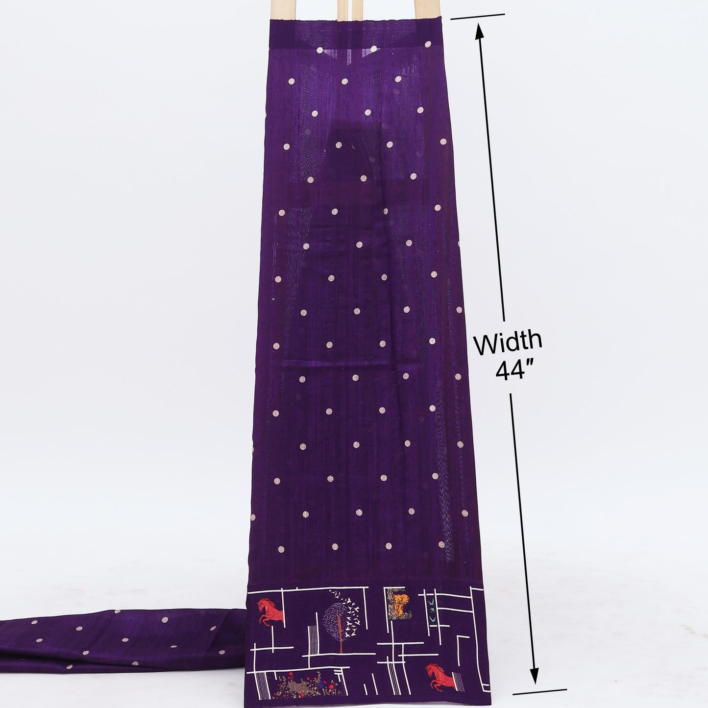 Pure Raw Silk Brocade Fabric Rich Traditional Weave