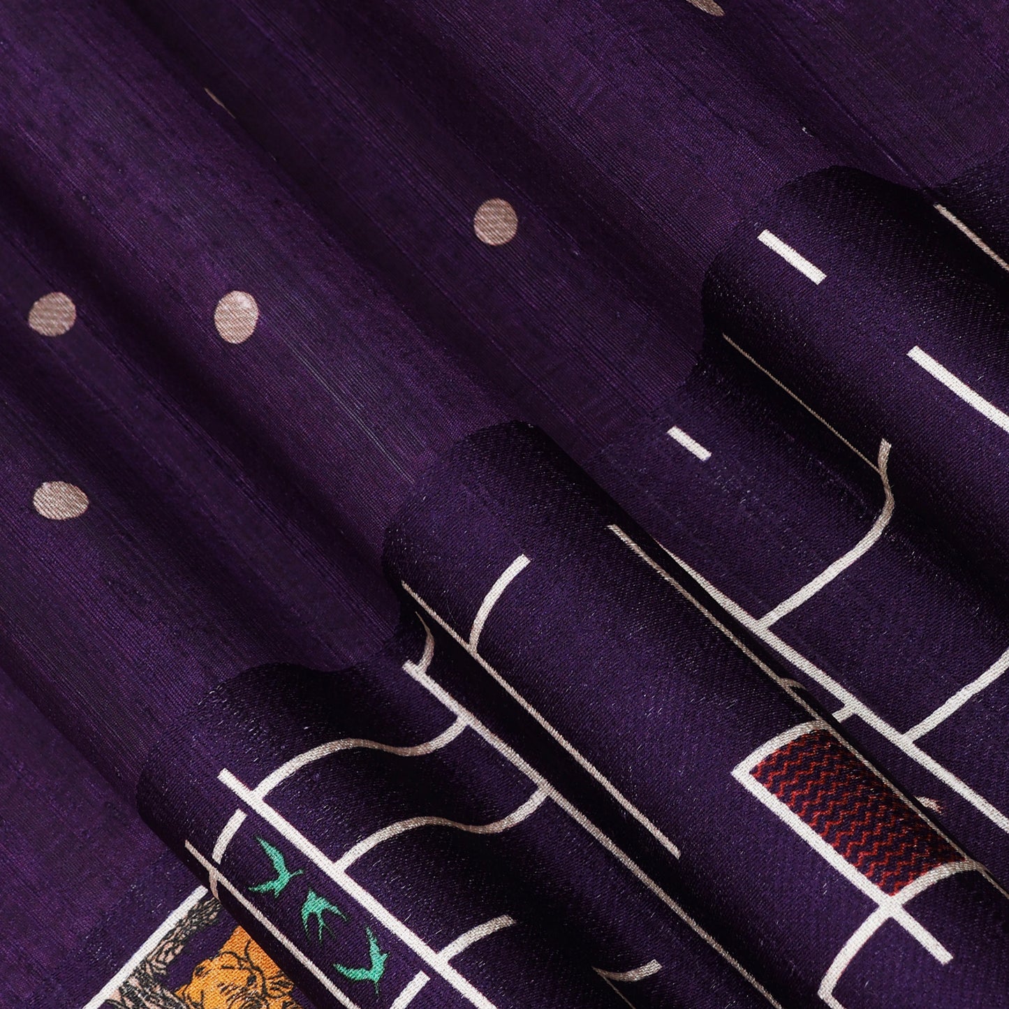 Pure Raw Silk Brocade Fabric Rich Traditional Weave