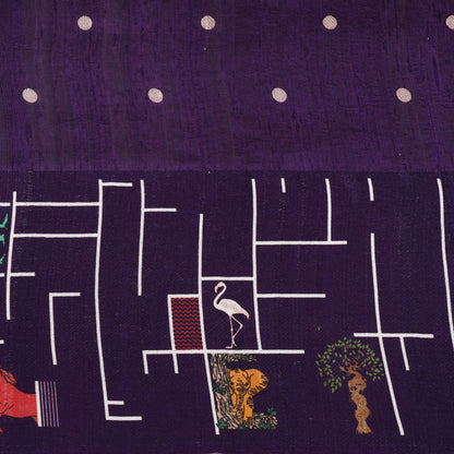 Pure Raw Silk Brocade Fabric Rich Traditional Weave