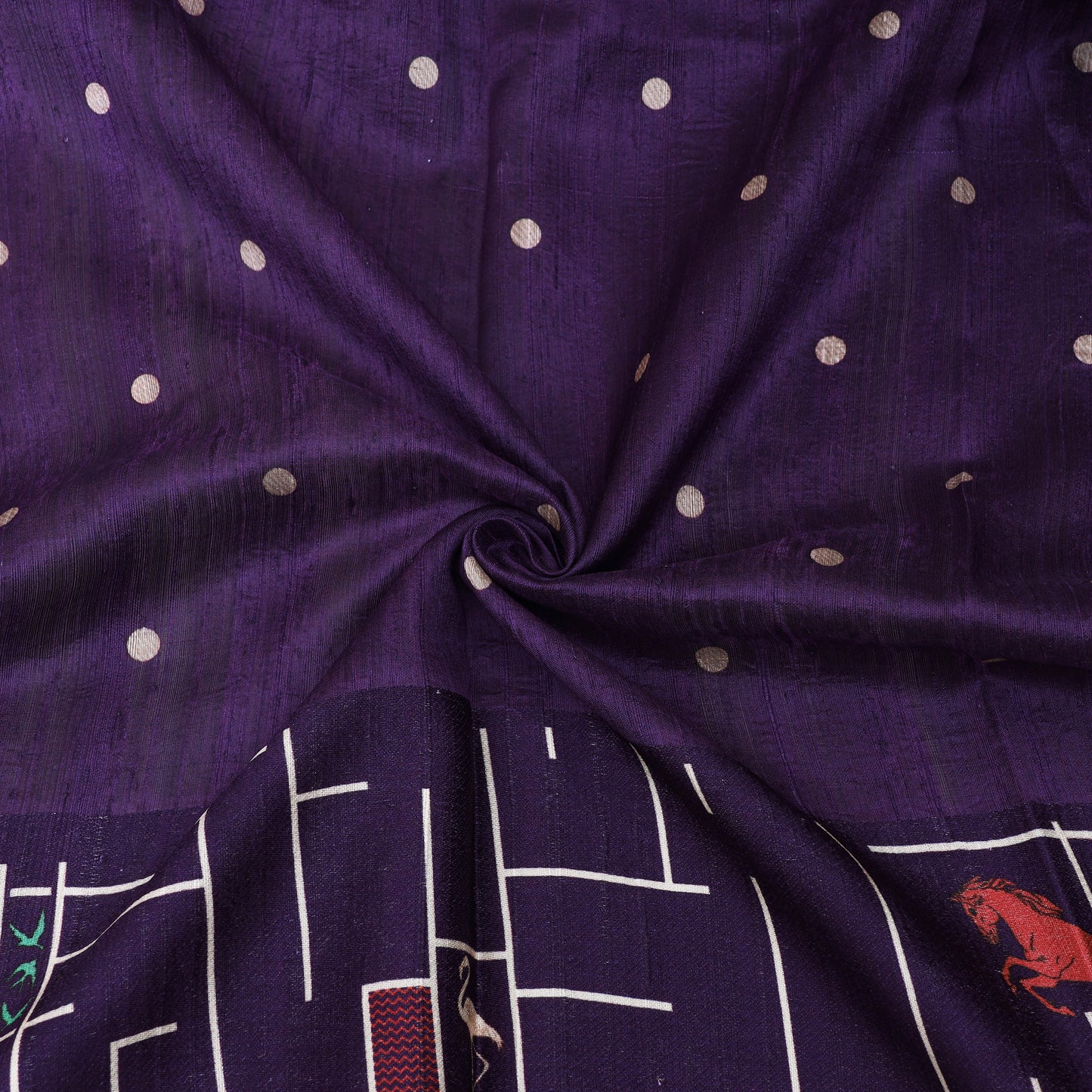 Pure Raw Silk Brocade Fabric Rich Traditional Weave