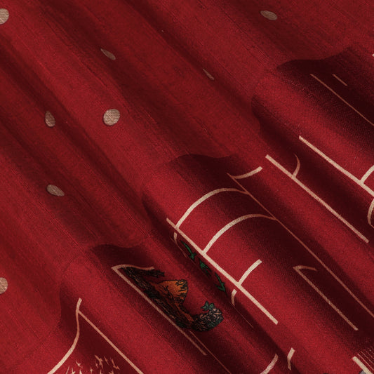 Pure Raw Silk Brocade Fabric Rich Traditional Weave