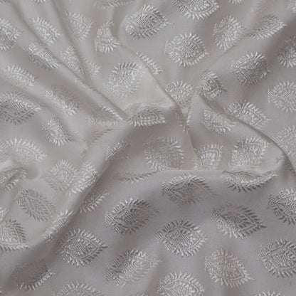 White Color Tanchui Self Brocade Fabric