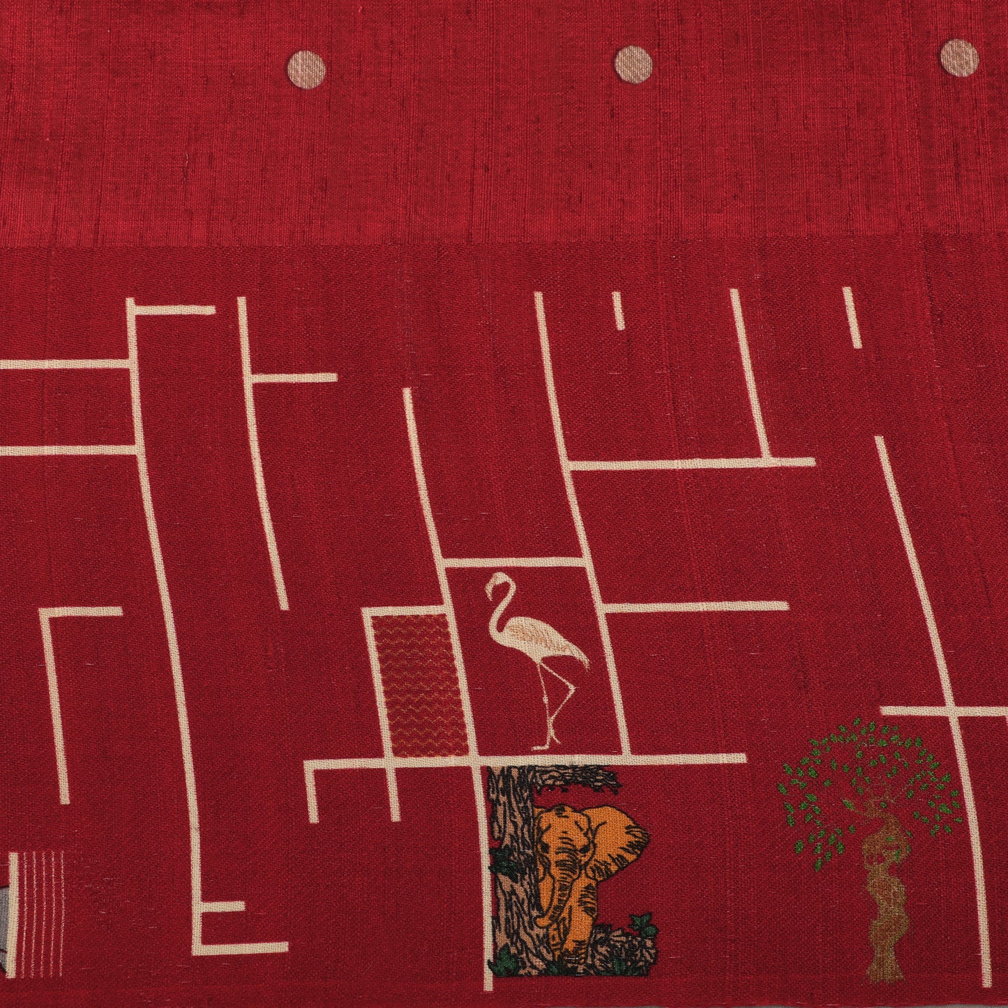 Pure Raw Silk Brocade Fabric Rich Traditional Weave