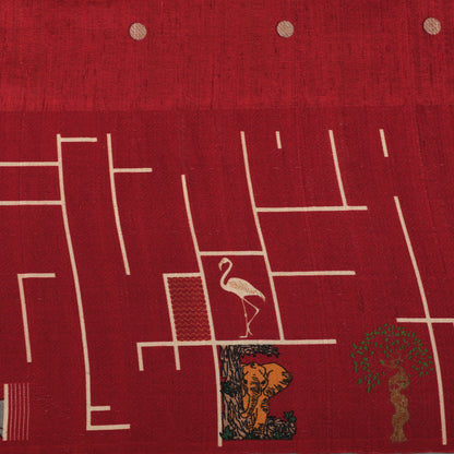 Pure Raw Silk Brocade Fabric Rich Traditional Weave