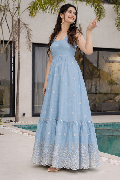 Chanderi Embroidery Fabric