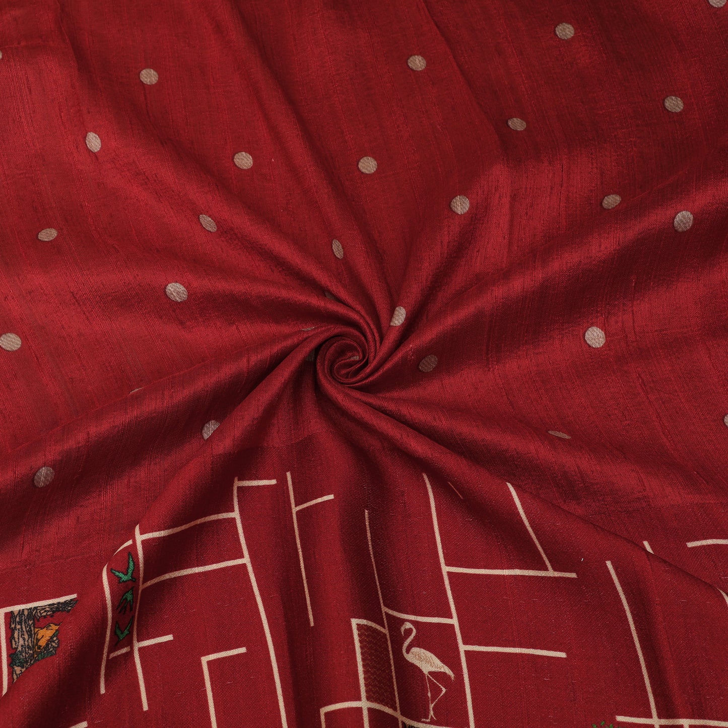 Pure Raw Silk Brocade Fabric Rich Traditional Weave