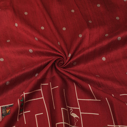 Pure Raw Silk Brocade Fabric Rich Traditional Weave