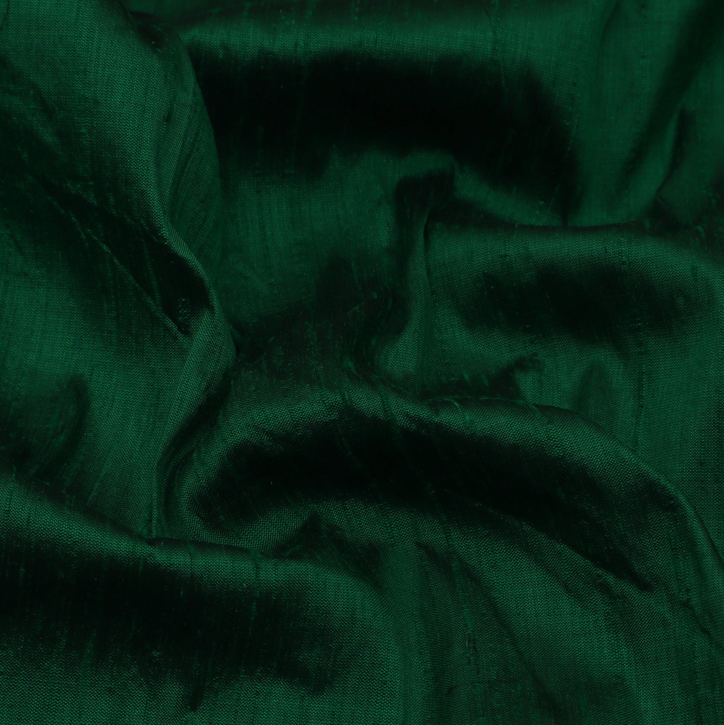 Bottle Green Color Raw Silk Plain Fabric