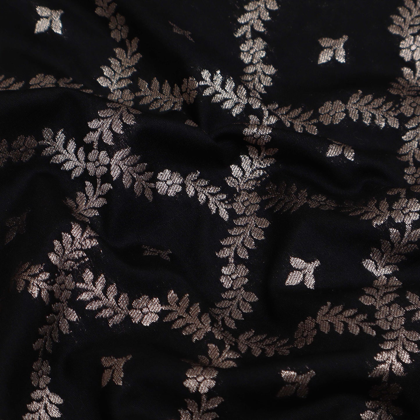 Black Color Brocade Fabric