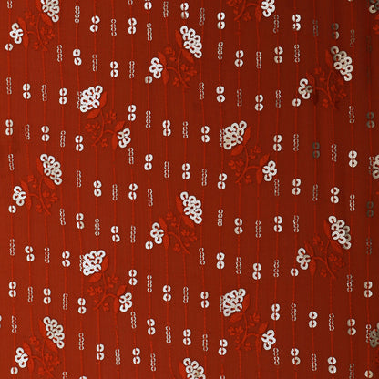 Red Color Chinon Chiffon Embroidery Fabric