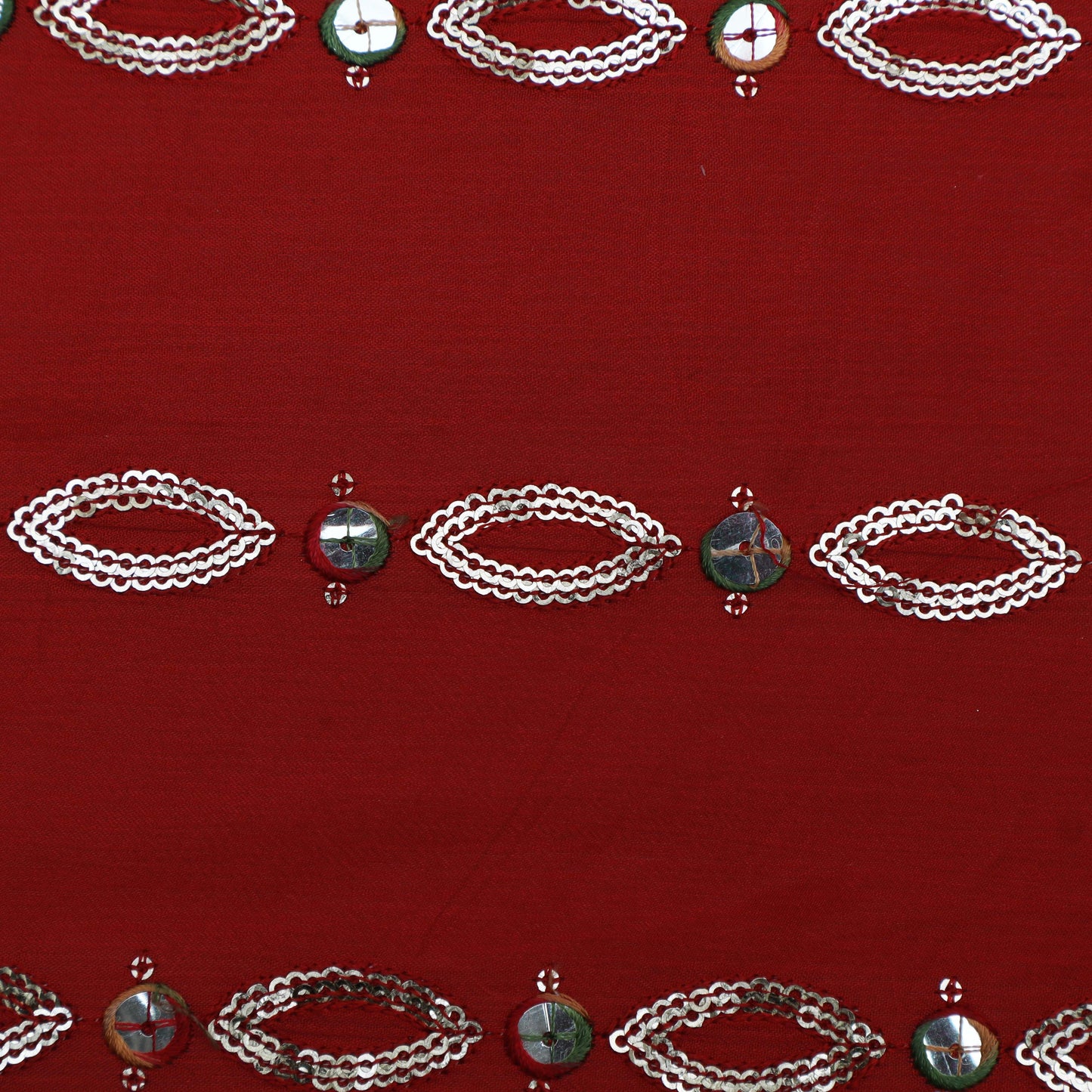 Red Color Chinon Chiffon Embroidery Fabric