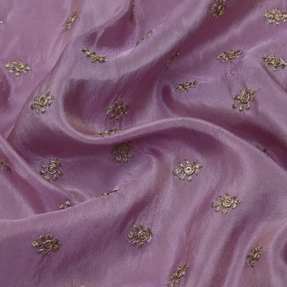 Lavender Color Tissue Booti Embroidery Fabric