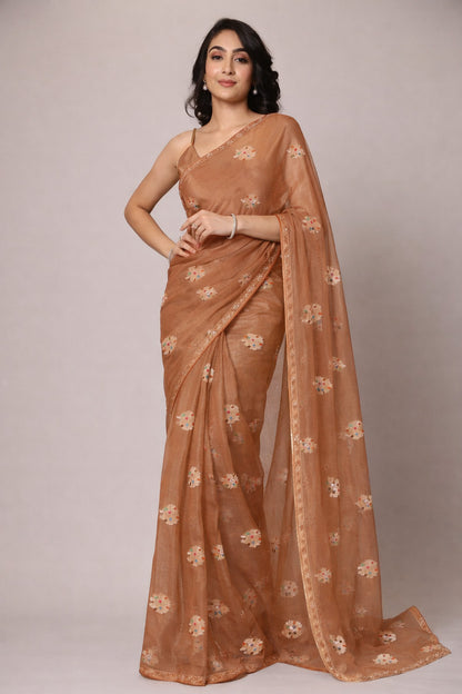 Pure Tissue Meena Brocade Lightweight Fabric