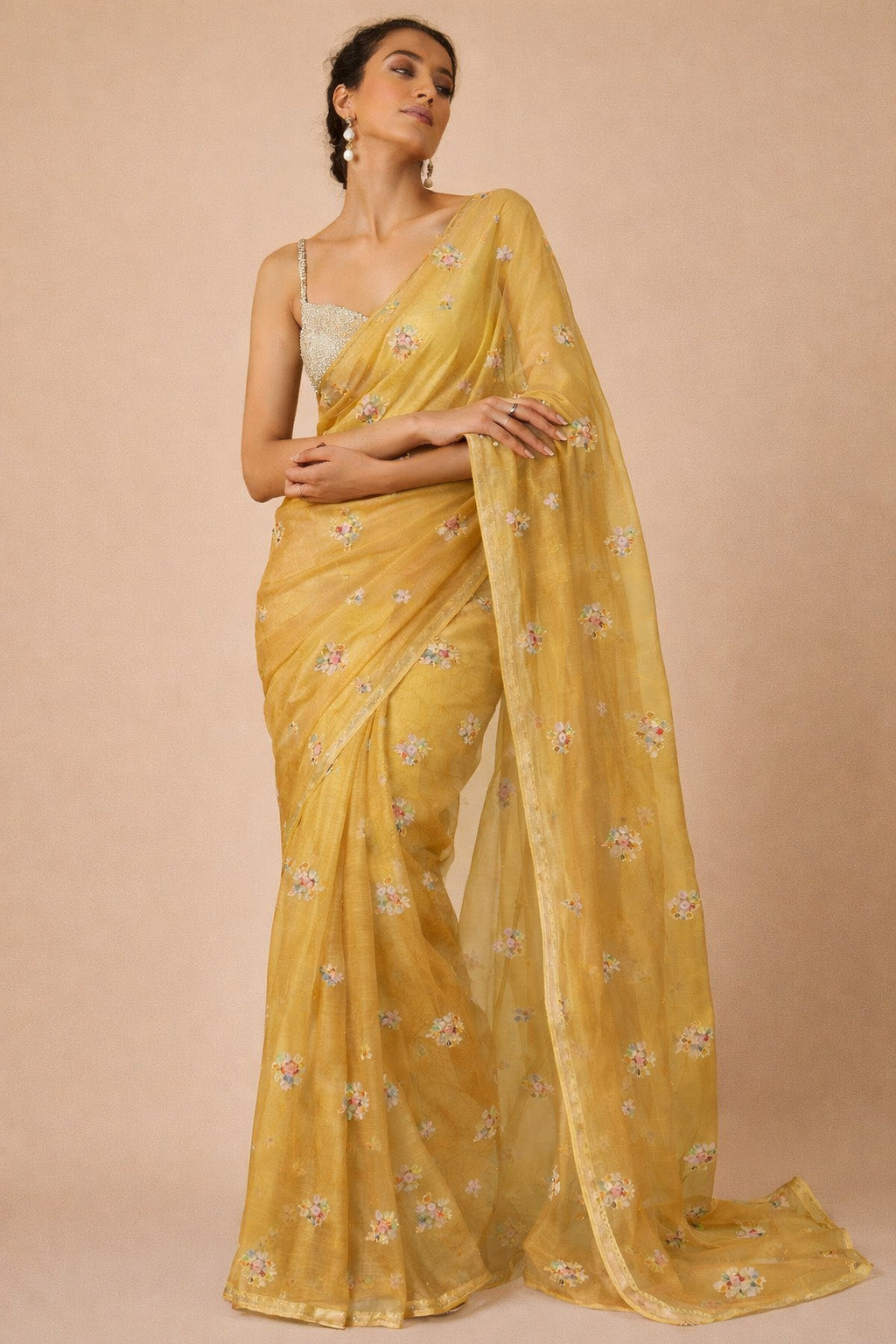 Pure Tissue Meena Brocade Lightweight Fabric