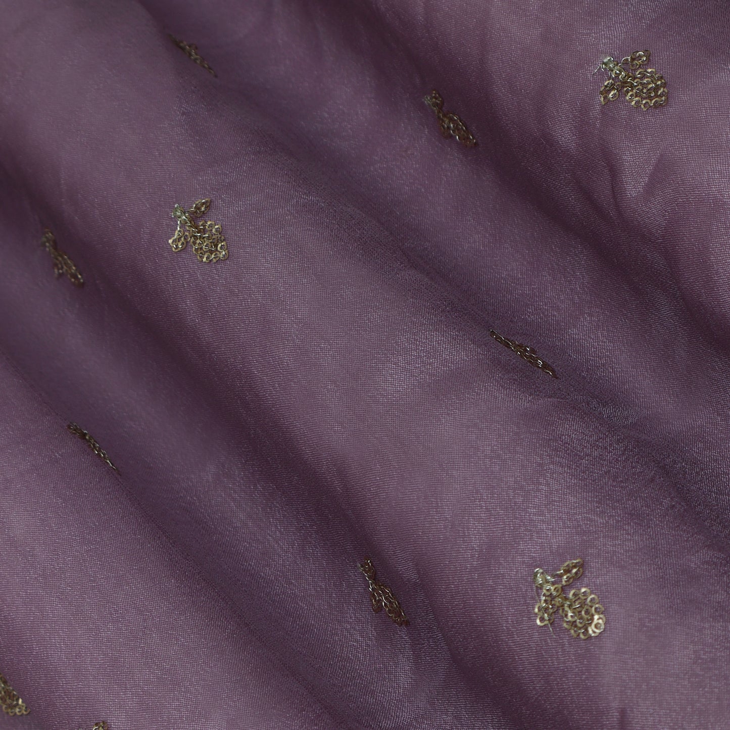 Purple Color Chinon Embroidery Fabric