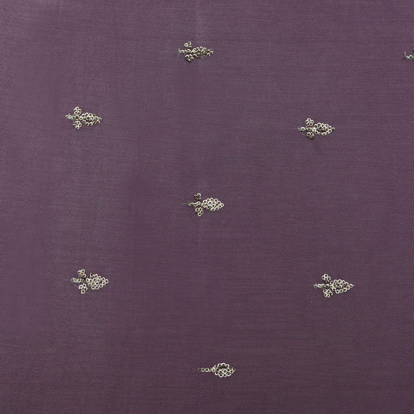 Purple Color Chinon Embroidery Fabric