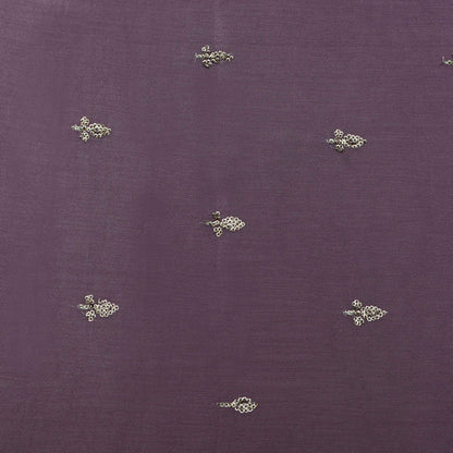 Purple Color Chinon Embroidery Fabric