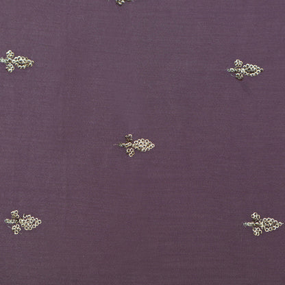 Purple Color Chinon Embroidery Fabric