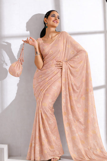 Chanderi Embroidery Fabric