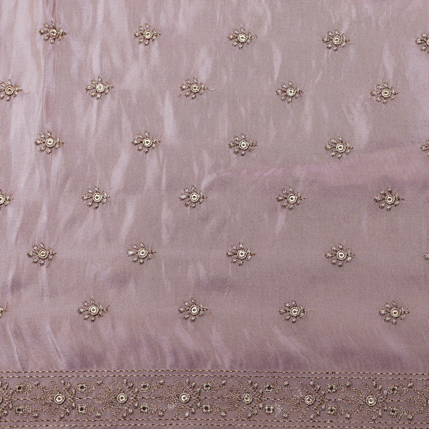 Mute Pink Color Tissue Booti Embroidery Fabric