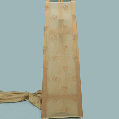 Beige Color Tissue Boota Fabric