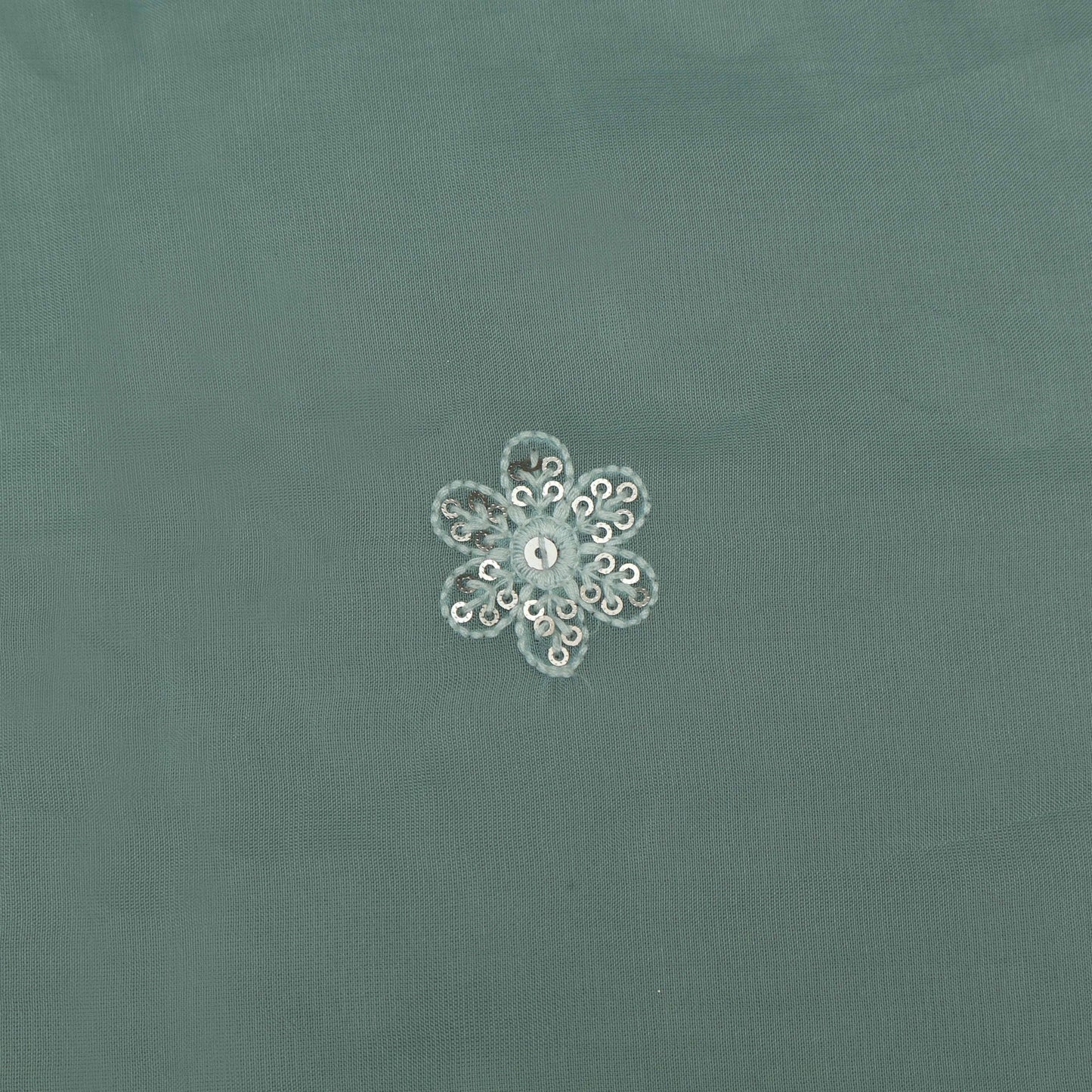 Sea Green Color Organza Embroidery Fabric