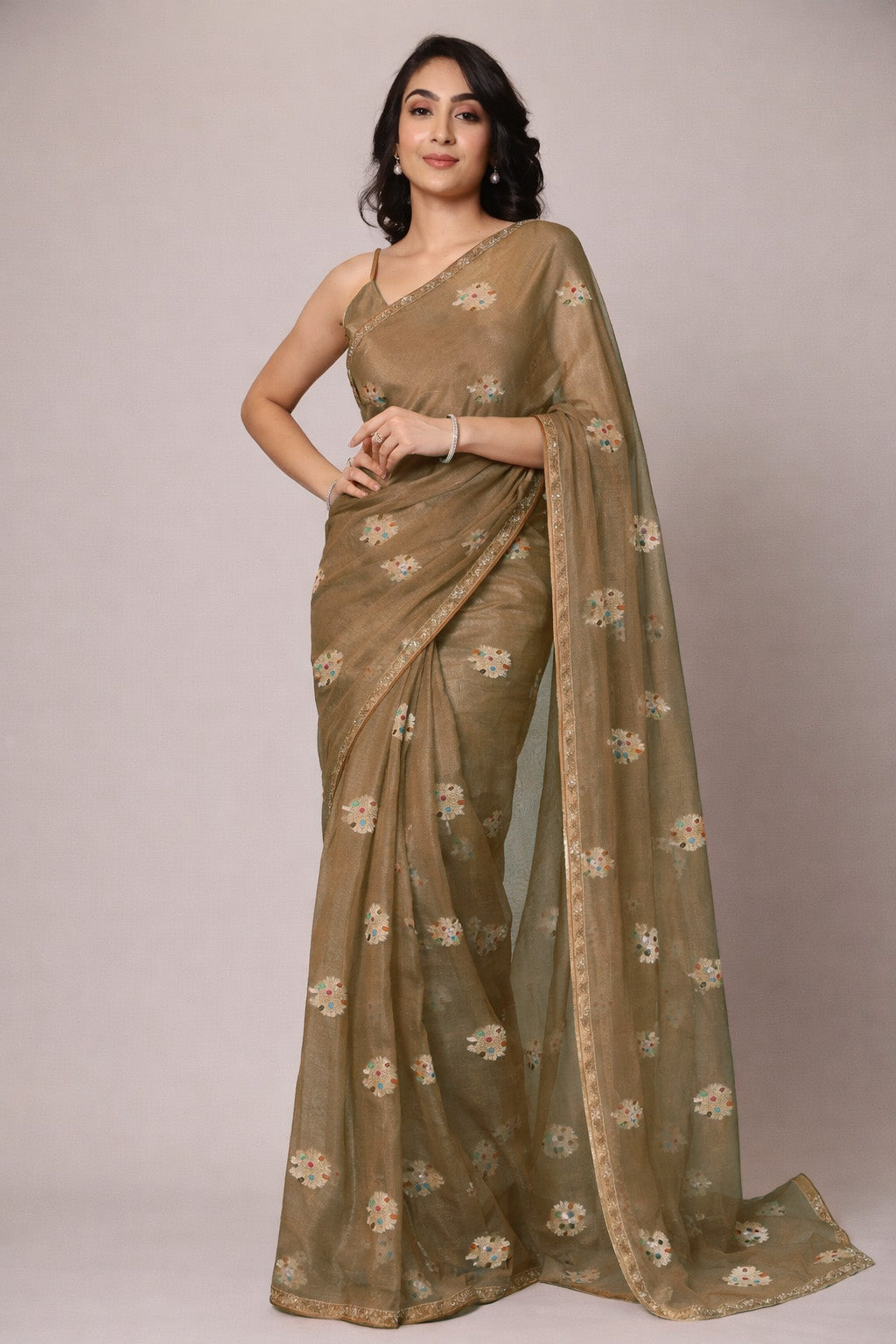 Pure Tissue Meena Brocade Lightweight Fabric