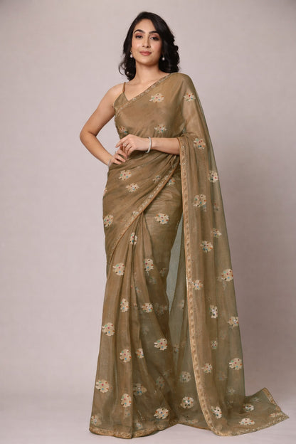 Pure Tissue Meena Brocade Lightweight Fabric