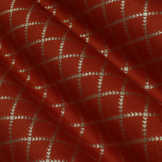 Rust Color Brocade Fabric